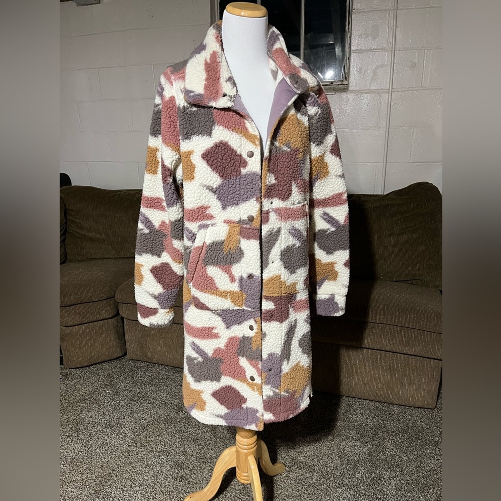 Multicolored Sherpa Coat
